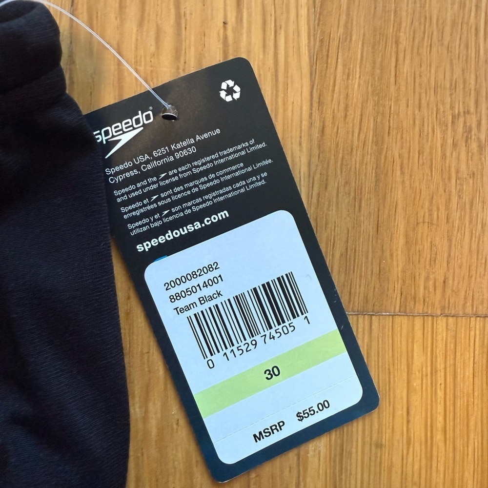 NWT Speedo Endurance Team Black Competitive Swim Jammers Size 30 M $55 MSRP - Picture 8 of 8